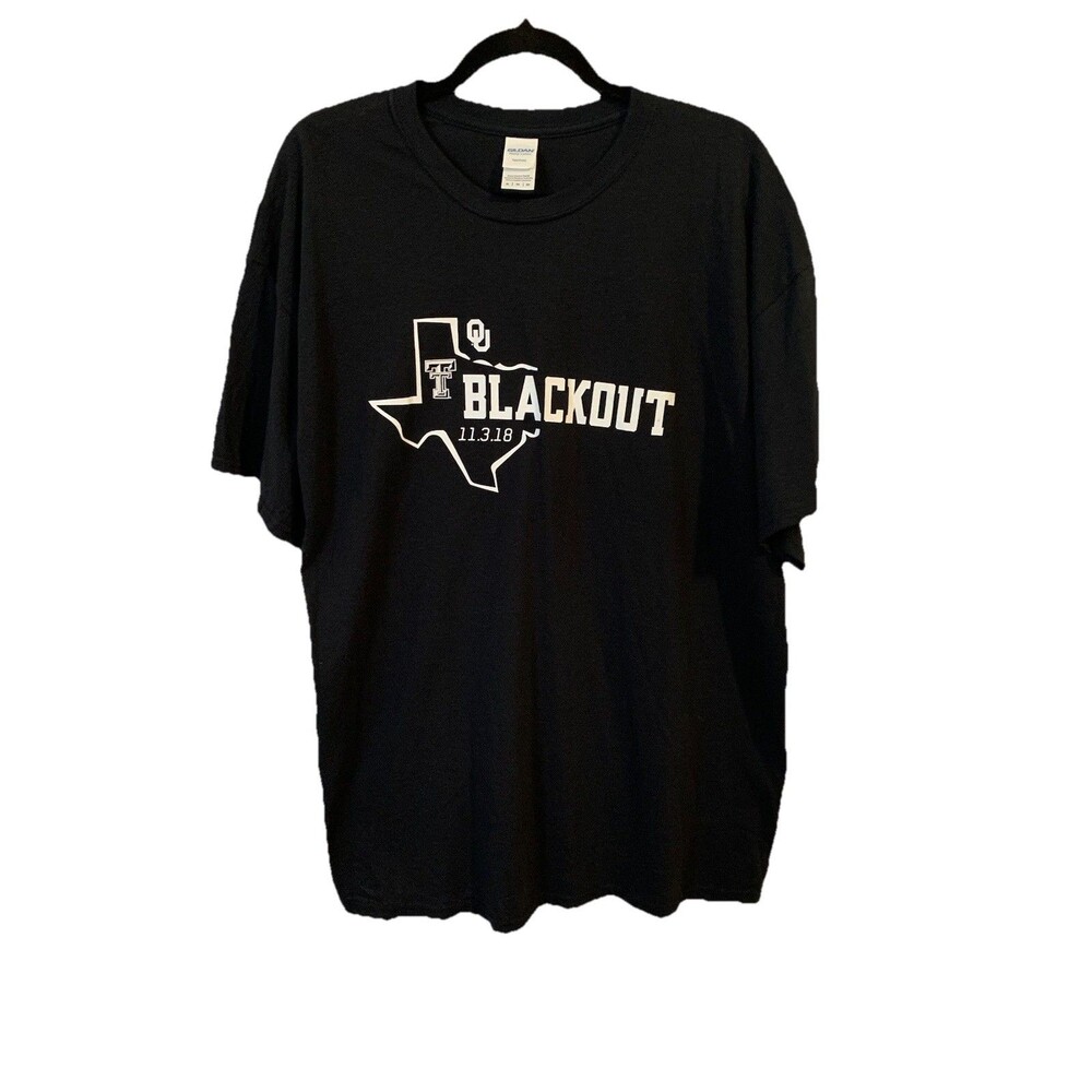 Texas Tech Blackout Tee Size XL Black University Of Oklahoma 11-3-18